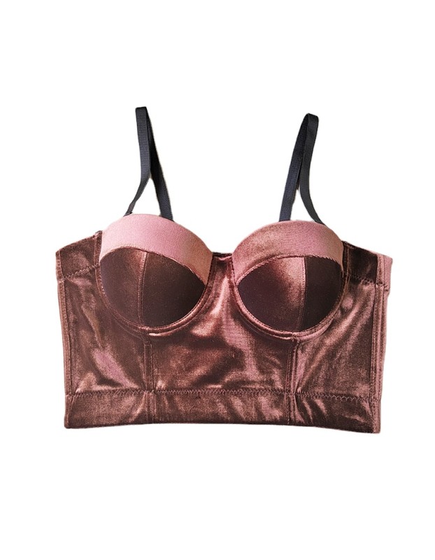 Real Velvet Bra Solid Color Steel Ring Body Shaping Vest All-Match Corset KN8199