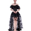 Shapewear Set Skirt Breast Holding Lace Short Sleeve Peplum Court Corset Dress WK2276A