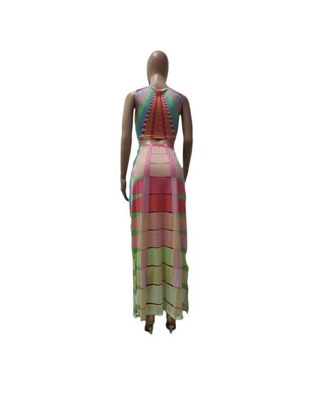 Midi Skirt Casual Two Piece Set Woman Clothing M007