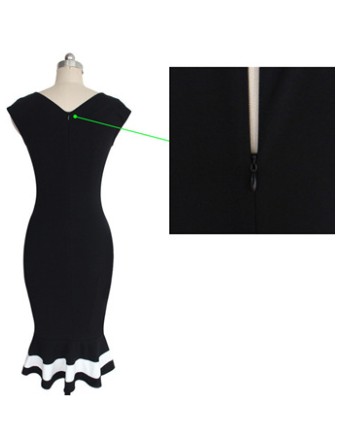 Yong Girl Fashion Sleeve Black Mermaid Sexy Dress M30213
