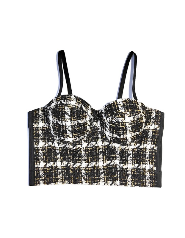 Suspenders Vest Small Fragrance Style Wipe Chest Woolen Leggings Top KN8059