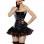 leather blac zipper front corset m1207B