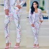 lady summer clothes chain printed coat and trousuers shop online