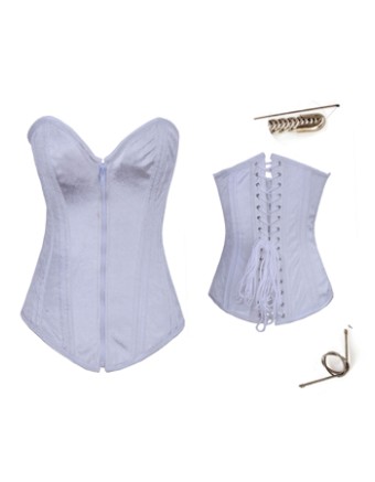 white satin corset with zipper front m1943c