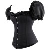 Black Sexy Ruffle Sleeves Lace-up Steampunk Victorian Overbust Corset Top WK2206