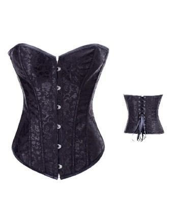 sexy black jacquard corset m1841B