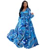 Women Maxi print dress long high quality Summer Beach Chiffon Party Dress M8214