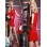 red loose and wrap hip sexy low-cut dress m3475A