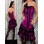 purple satin embroidred lace corset with skirtM1605B