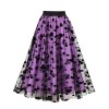 Mesh Double Flocking Floral Skirt With Waist Floral Print Women Full Skirt 5047