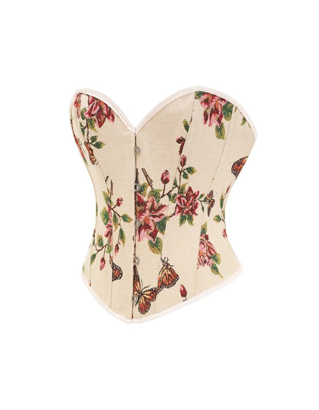 Flower Palace Corset Butterfly Print Bone Dress Wedding Base Waist Busier 22025