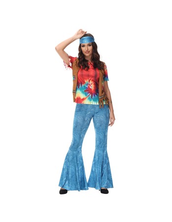 Halloween Costumes 70s Retro Disco Hippie Stage Cosplay Hiphop Costume MS1772