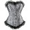 brocade silver sexy lace up corset M1657