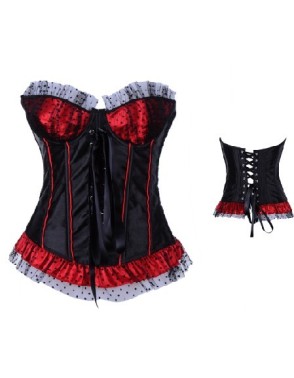 cup shaped black satin corset m1940