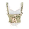 Green Vintage Floral Halter Corset Vest Cropped Tops 22053
