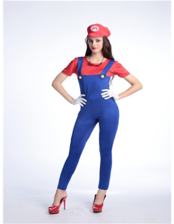 Funy Cosplay Costume Super Mario Luigi Brothers Plumber Fancy Dress Up Party Costume M40256