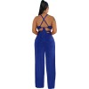 Women's Halter Cross-Strap Solid Color Wide-Leg Pants Two Piece Set 9428