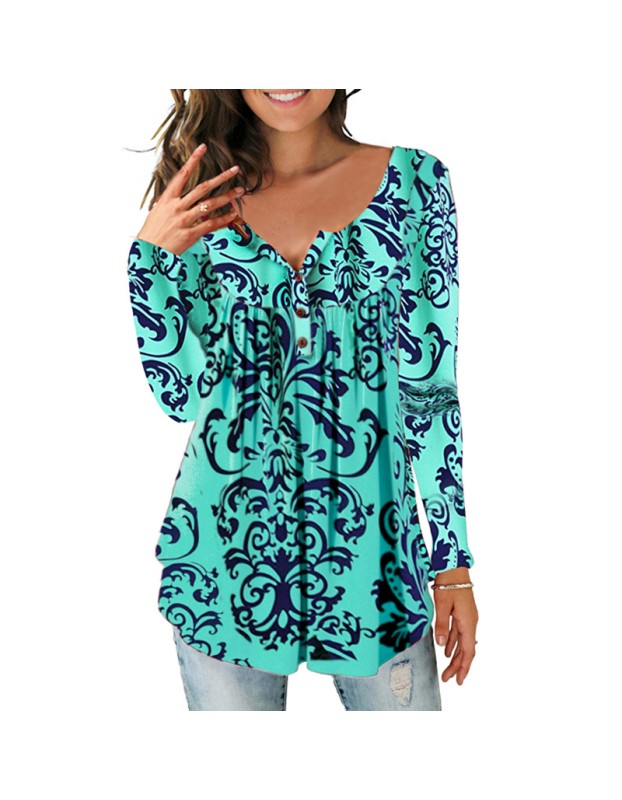 Ladies Casual Floral Printing Blouse M5602