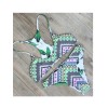 Sexy double  flower print  bikini swimwear 17081
