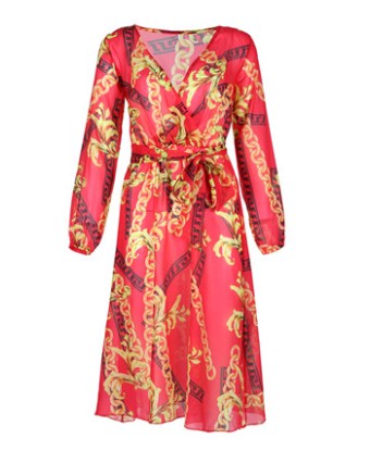 THREE-COLOR BEACH PRINTED DRESS M88096