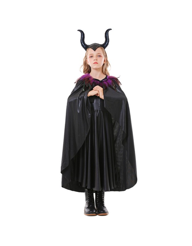 Cosplay Evil Queen Disfraces Halloween Witch Gown Girls Dress Kids Costume M40769