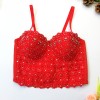 Lace Suspender Bright Drill Top Short Sexy Tight Shaping Chest 8825