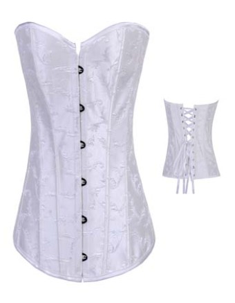 white jacquard corset m1236