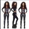 Skeleton printed jumpsuits halloween party costumes for women
