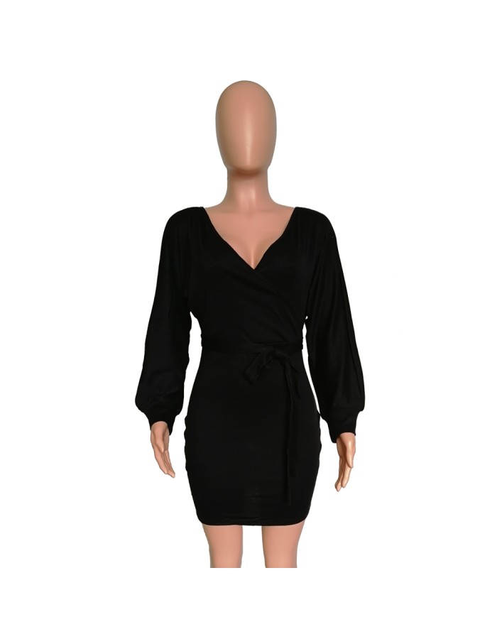 Autumn Winter Off Shoulder Knitted Sweater Dress M8273
