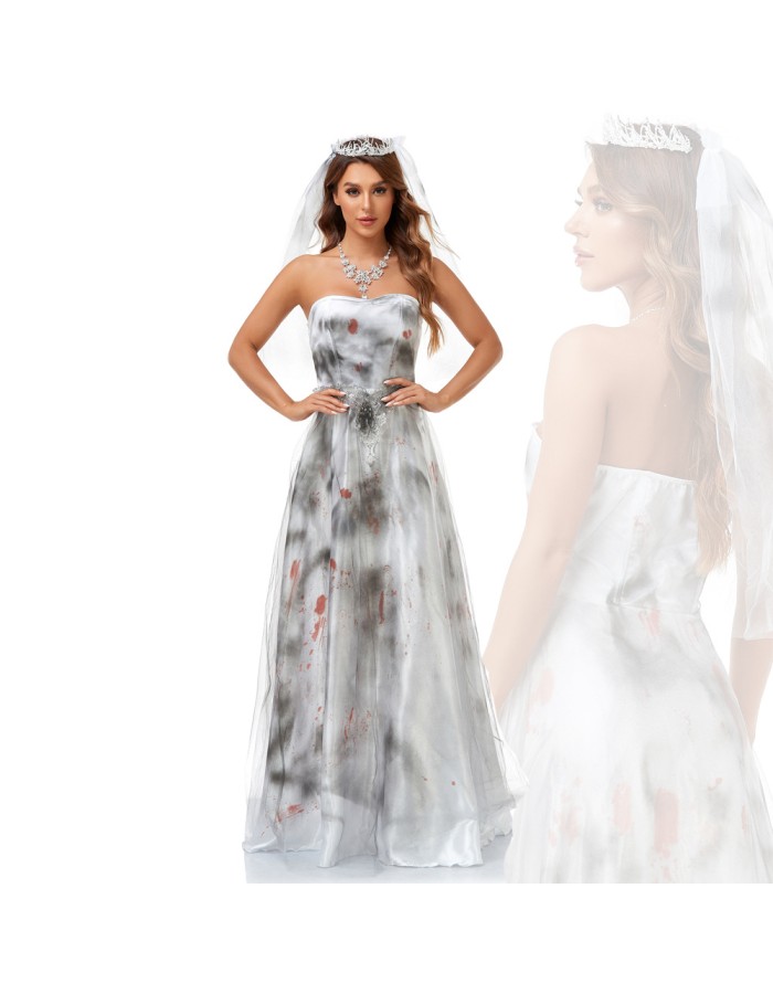 Halloween Ghost Bride Costume Zombie Vampire Cosplay Performance DL2027