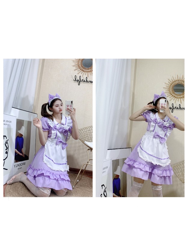 Lolita Maid Dress Anime Cosplay Costume Adult XH6235