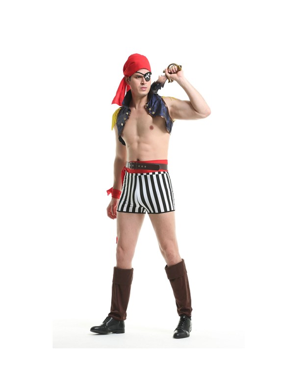Men Game Party Cosplay Sexy Pirate Costume Club Fun Uniform Costume XY82218