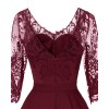Long Sleeve Mesh Sexy Red Lace Girl Wedding Dress CD1714
