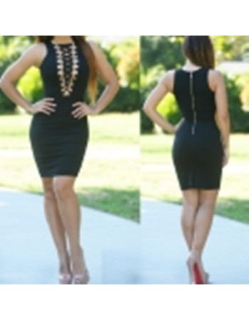 Sleeveless Bodycon Black Dress M30076