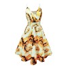 Women Casual Print Gown With Big Swing V-neck Dress Plus Size Dress 5155