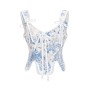 Retro Porcelain After Lacing Corset Fishbone Vest Crop Spice Girl Corset Top AM22097