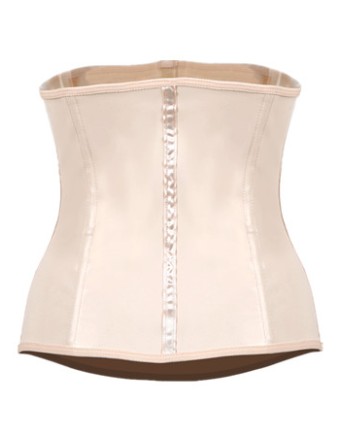 Black Smooth Latex Hook Eye 4 Steel Boned Waist Training Corset  M1303U
