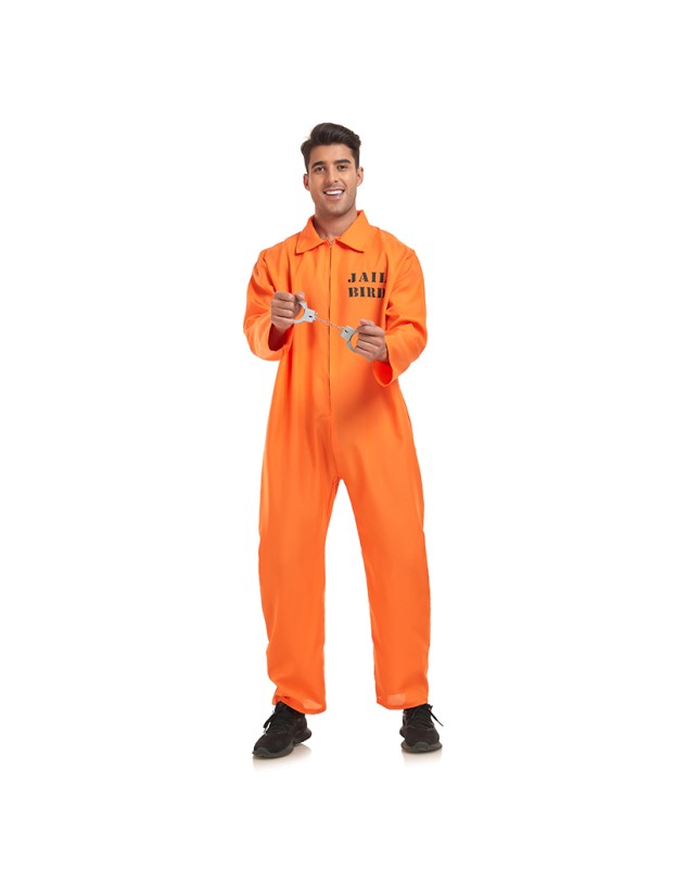 Men Adult Orange Inmate Cosplay Costume Jumpsuit Uniform Set Firefighter Suit SM1109