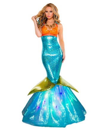 Romantic Adult Mermaid Costumes Halloween Cosplay Dress M40143