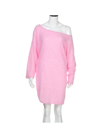 Women Sexy Off Shoulder Long Sleeves Plush Sweaters M30414