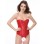 zipper front red leather corset m7122b