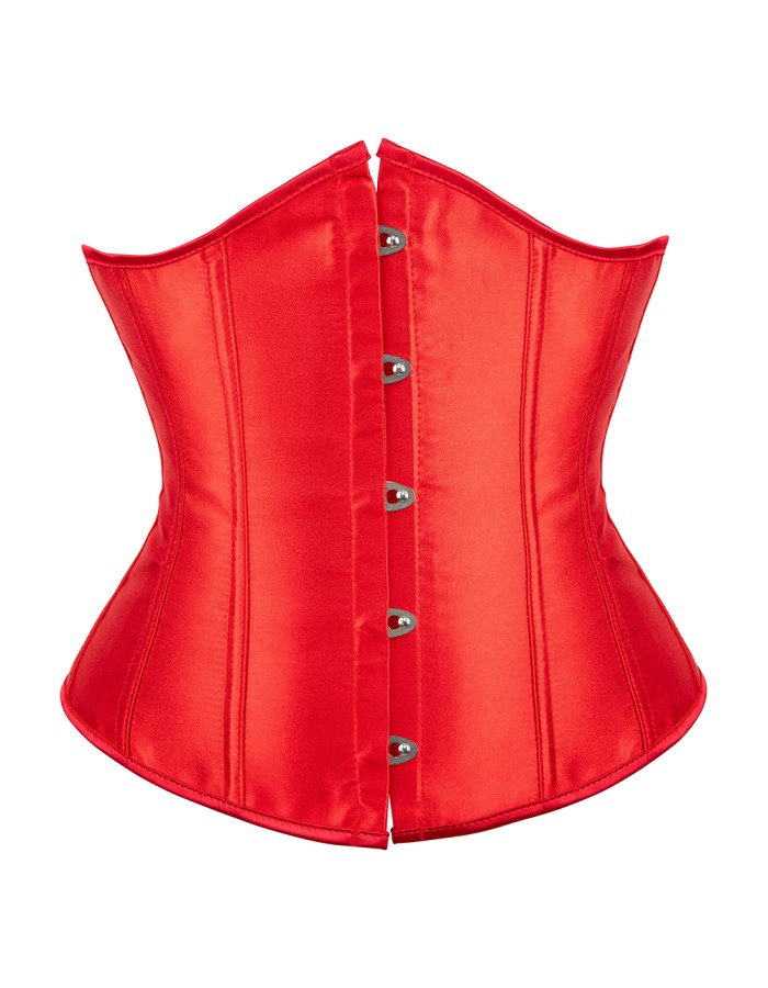 Sexy women solid satin underbust corsets plus size black white M1743
