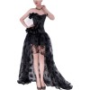 One Line Neckline Women Gauze Skirt  Shapewear Bone Dress Corset WK2277B