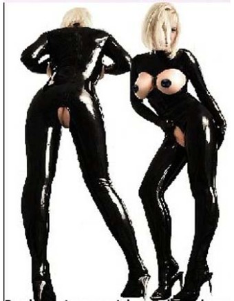 longsleeved black vinyl lingerie m7161