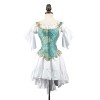 Retro Style Fan Shaped Corset Skirt U Collar Steel Bone Corset WK2297