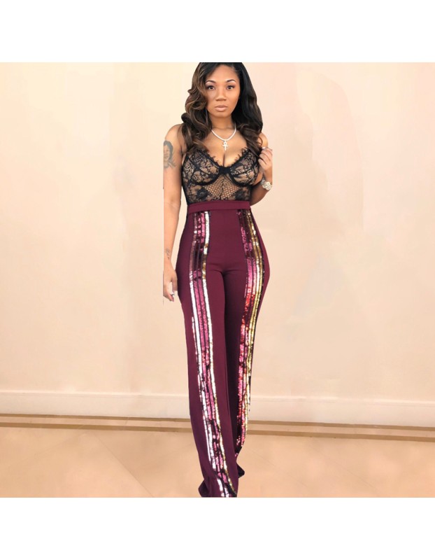 High Elastic Fashion Sequins Leggings M8329