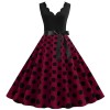 Burnt Polka Print Dot Office Wear Sleeveless V-neck White Dress JY14721