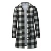 Shirt With Long Sleeve Single Breasted Plaid Flannel Women Midi Coats LQ172