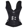 Sliver Button Front steel Boned jacket corset mysterious frower embroidered corset for women