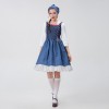 Halloween Long Dress Costume Blue Manor Maid Cosplay Beer Costume YM0922